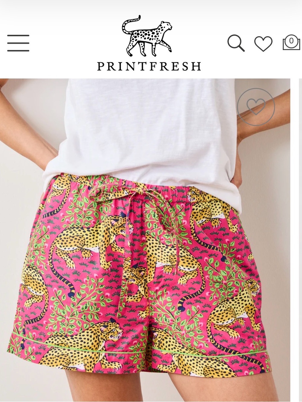 Printfresh PJ Shorts. Size 1X.
Color Hot Pink Bagheera.